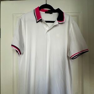 GFORE Golf Polo - White with Navy/Pink accents (XXL)